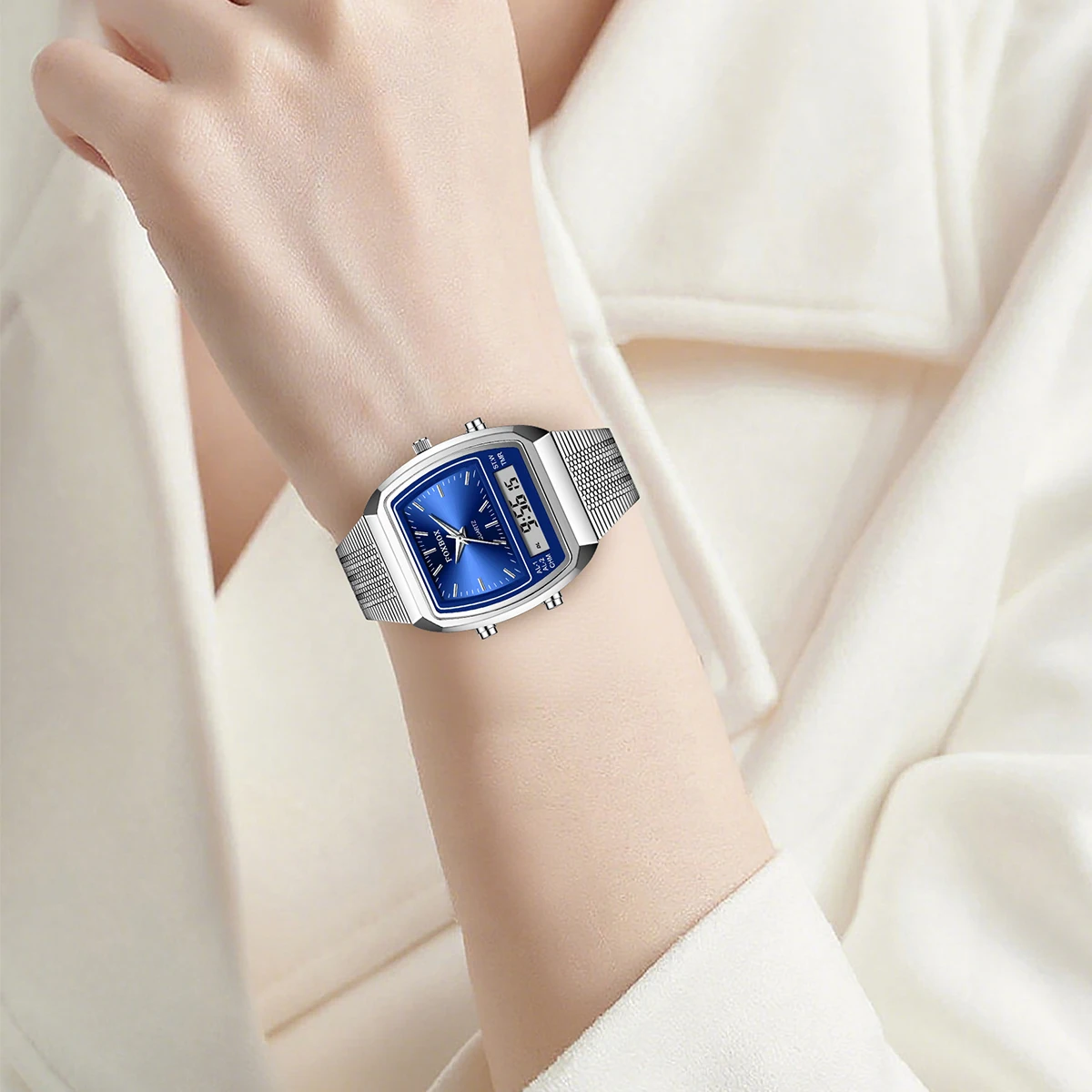 2025 New Women Watch FOXBOX Top Brand Luxury Square Digital Watch For Women Fashion Elegant Sports Waterproof Quartz Watch Femme