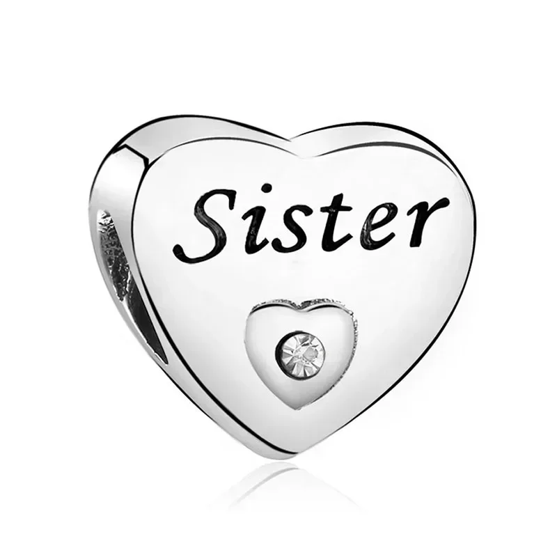 Beads for Jewelry Making Love Dad Nan Mom Sister Best Friends Beads Fits Pandora Charm Bracelet&Bangle DIY Women Jewelry Making