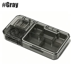 Compact Pill Organizer with Cutter and Crusher - Travel - Friendly Medicine Holder for Vitamins and Supplements (Gray - 1PCS)