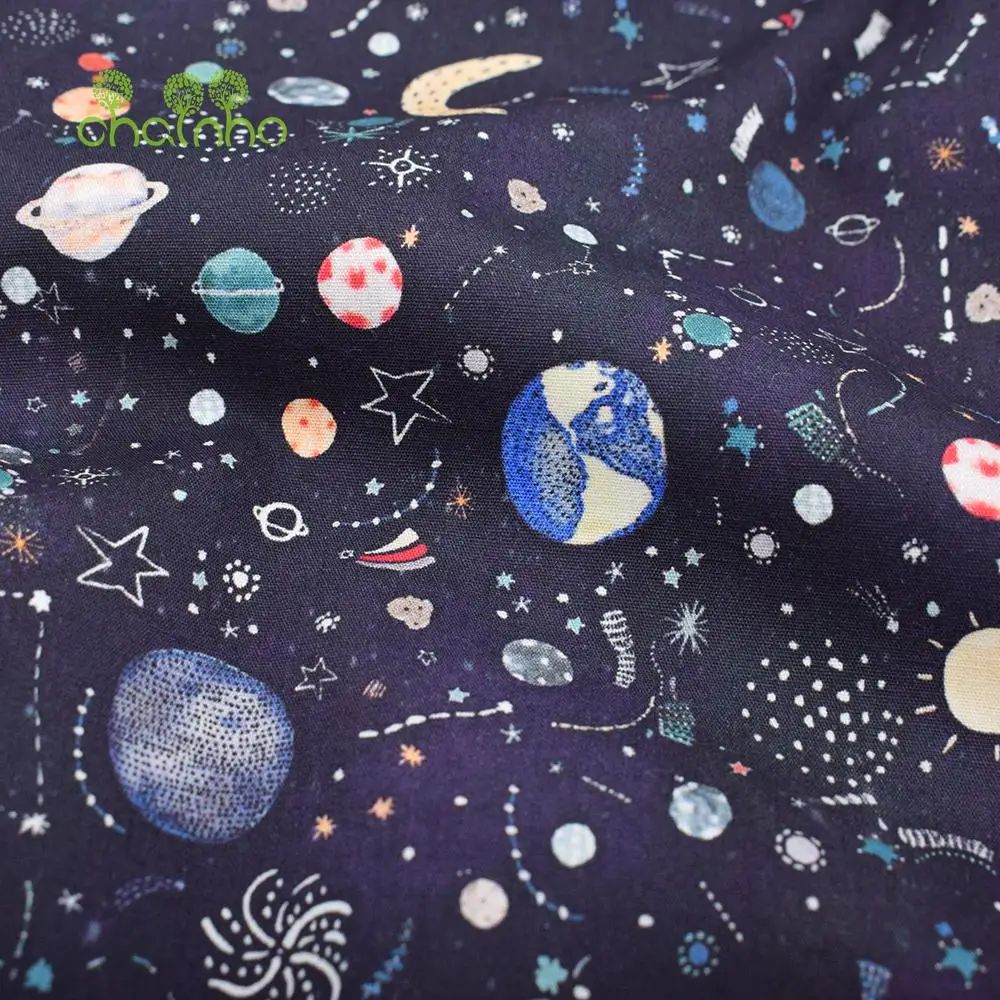 Chainho,Digital Printed Plain Weave Poplin Cotton Fabric,DIY Quilting Sewing Patchwork Cloth,Abstract Pattern,3 Sizes,15PC122