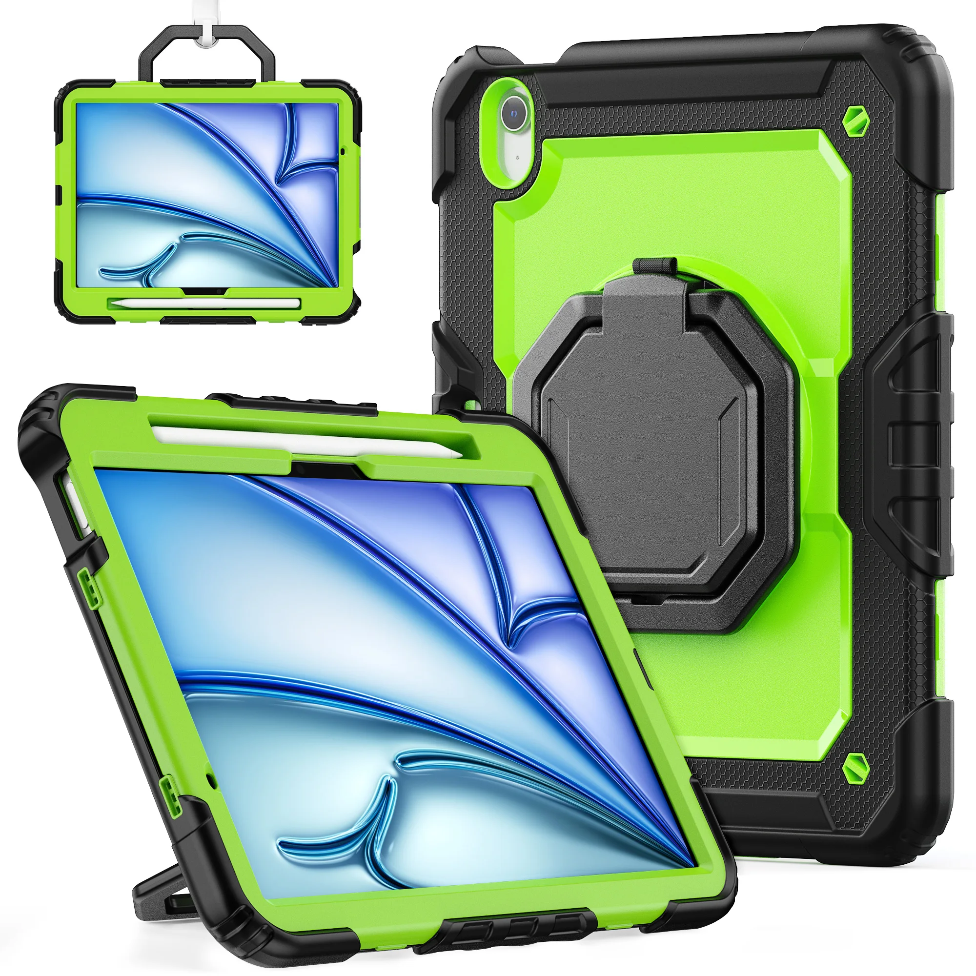360° Rotating Kickstand Case with Detachable Hand Strap