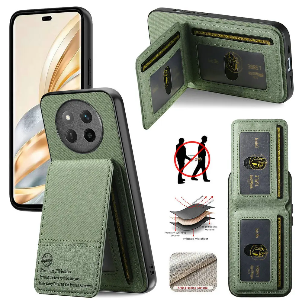 Luxury RFID Leather Card Wallet Case with Stand