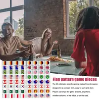 Flag Mahjong Set 64PCS Game Blocks Mahjong Sets Game Blocks Mahjong Sets For Party Seaside Escape Game Tiles Flag Pattern Tile 2