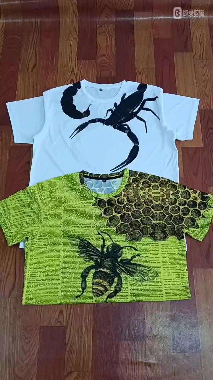 Футболка мужская оверсайз с красочным рисунком топ круглым вырезом и 3D-принтом