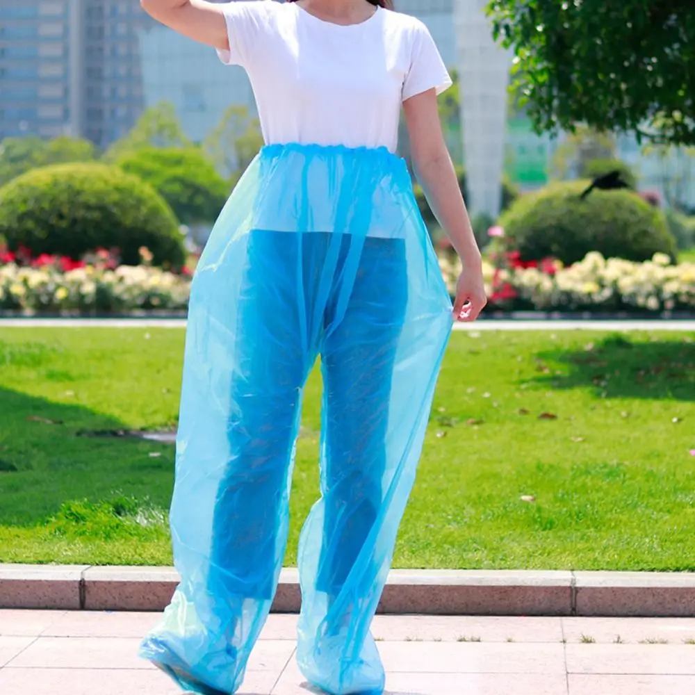 Portable Transparent Disposable Raincoat Thickened Waterproof Foot Wrap Rainpants Oil Resistant Foot Sealing Rain Pants raincoat poncho disposable rain pants