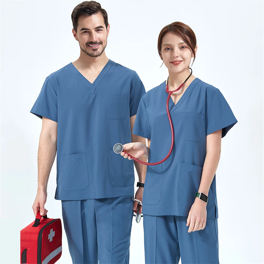 UltraAir™ Stretch Quick-Dry Medical Scrub Set Doctor Nurse Uniform Workwear Moisture-Wicking Durable Veterinary Outfits S01-01