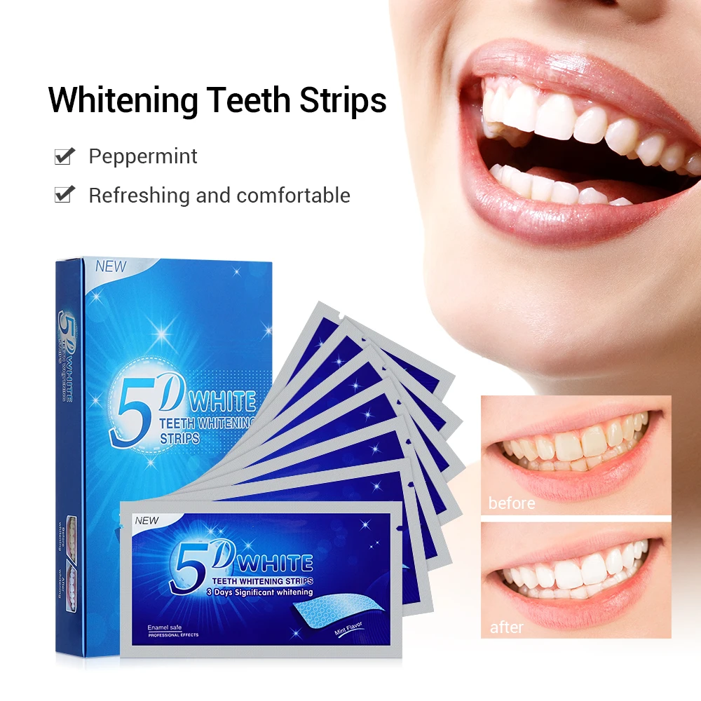 

5D Gel Teeth Whitening Strips White Tooth Dental kit Oral Hygiene Care Strip for false Teeth Veneers Dentist Seks Whiten Gel