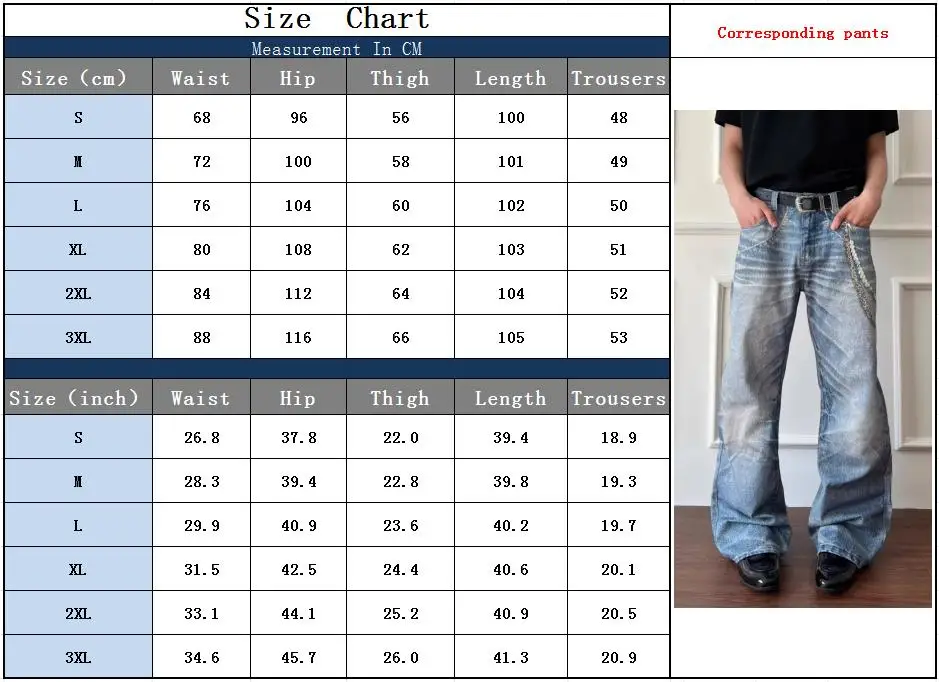 2026 Cyber Y2K Streetwear 3D-gedruckte, gewaschene blaue Baggy-Jeans für Herren – Vintage-Denim-Hose im Straight-Schnitt – Moda Hombre – Detail 3