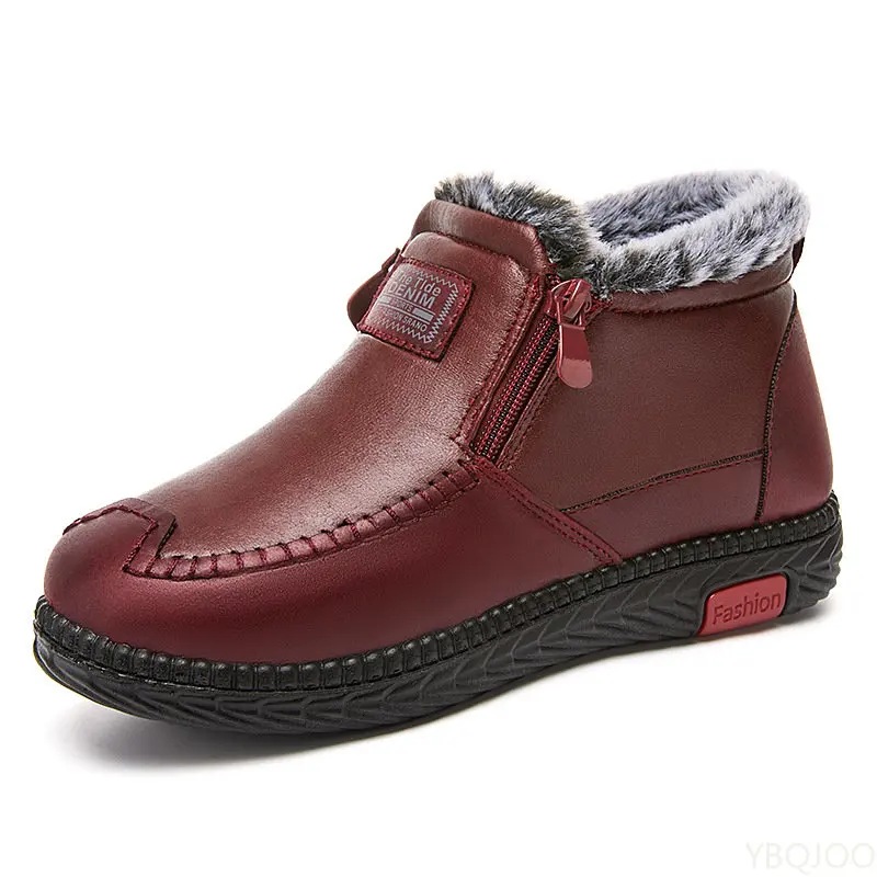 Women's Cotton Boots Winter Waterproof Rabbit Fur Warm Cloth Shoes Plus  Velvet Padded Mother's Cotton Shoes Non-slip Snow Boots - AliExpress 322