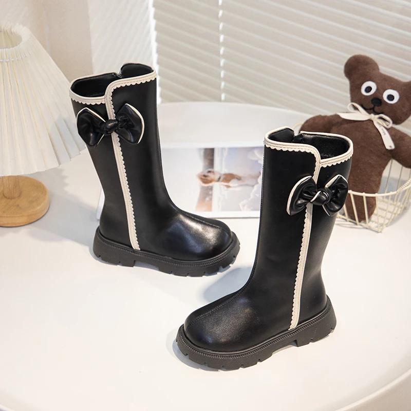 Girls Leather Boots with Soft Sole for Autumn