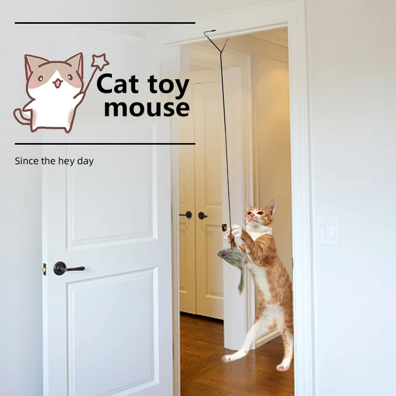 Door Hanging Mouse Cat Toy Interactive Cat Toy Mouse Cat Playing Mouse Interactive