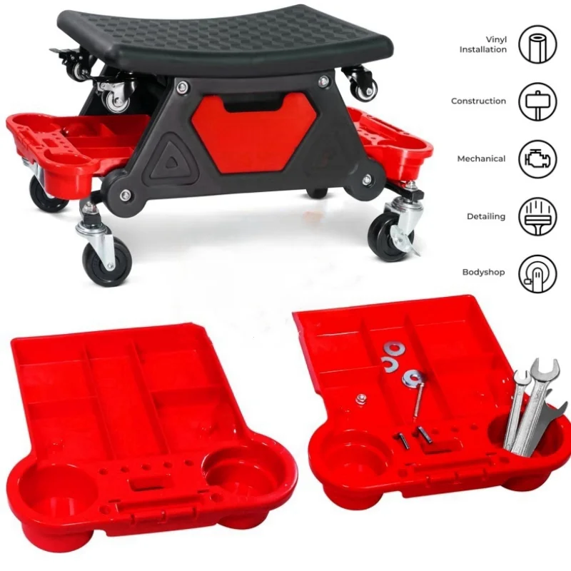 Multi-Function Creeper Chair Heavy Duty Mechanic Stool For Car Wax Polishing Construction Camping Mobile Car Wash Beauty Tool