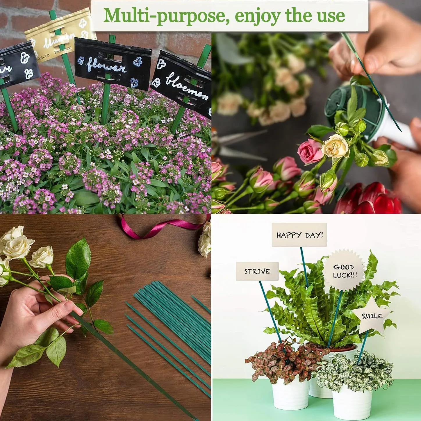 25pcs 대나무 식물 말뚝, 식물 스틱 지원, 꽃 식물 지원 나무, 실내 원예 식물 지원, 나무 기호 게시 G