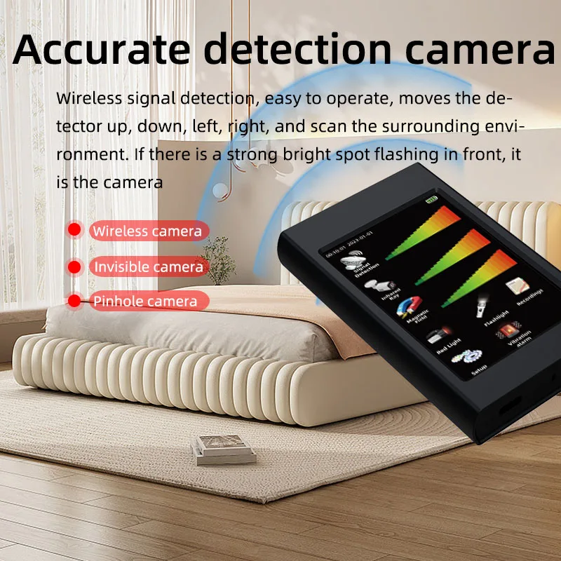 Hidden camera detector camera detector signal detector portable handheld newest full touch anti tracker covert wifi camera signal detector GPS tracker signal detector device