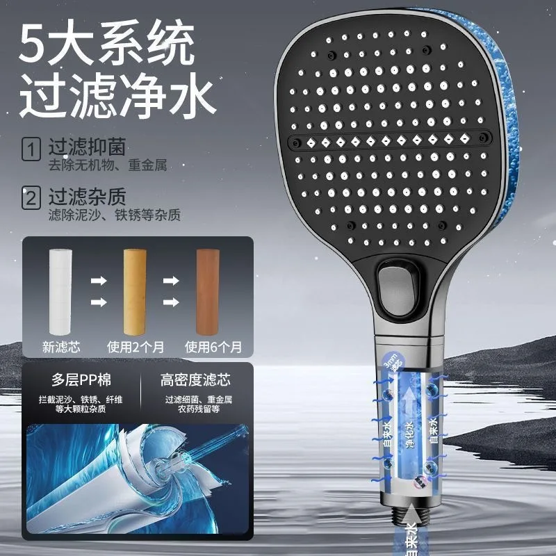 4 Modes Big Shower Head High Pressure Showerhead Portable Filter Rainfall Faucet Tap Bathroom Bath Home Innovative Accessories 5