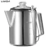 1.2L 9 Cup Coffee Pot Stainless Steel Percolator Coffee Pot Coffee Maker for Outdoor Camping Home Kitchen Weekend Trip 1