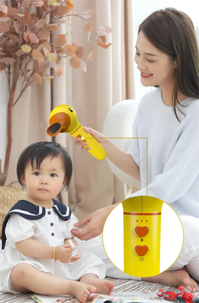 Children's wireless electric hair dryer with duck shaped baby silent constant temperature hair dryer