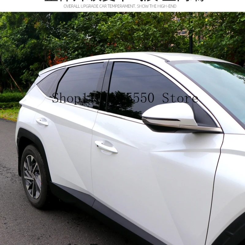 Hyundai Tucson NX4 2021-2025 스테인레스 스틸 하단 창틀 트림 Windows 몰딩 장식 스트립 스티커