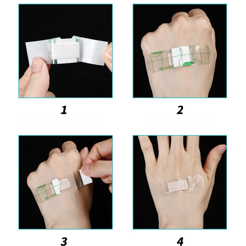 120pcs/set Transparent Waterproof Band Aid Hemostasis Strips Patches  First Aid Adhesive Dressing Wound Plaster Bandage 3