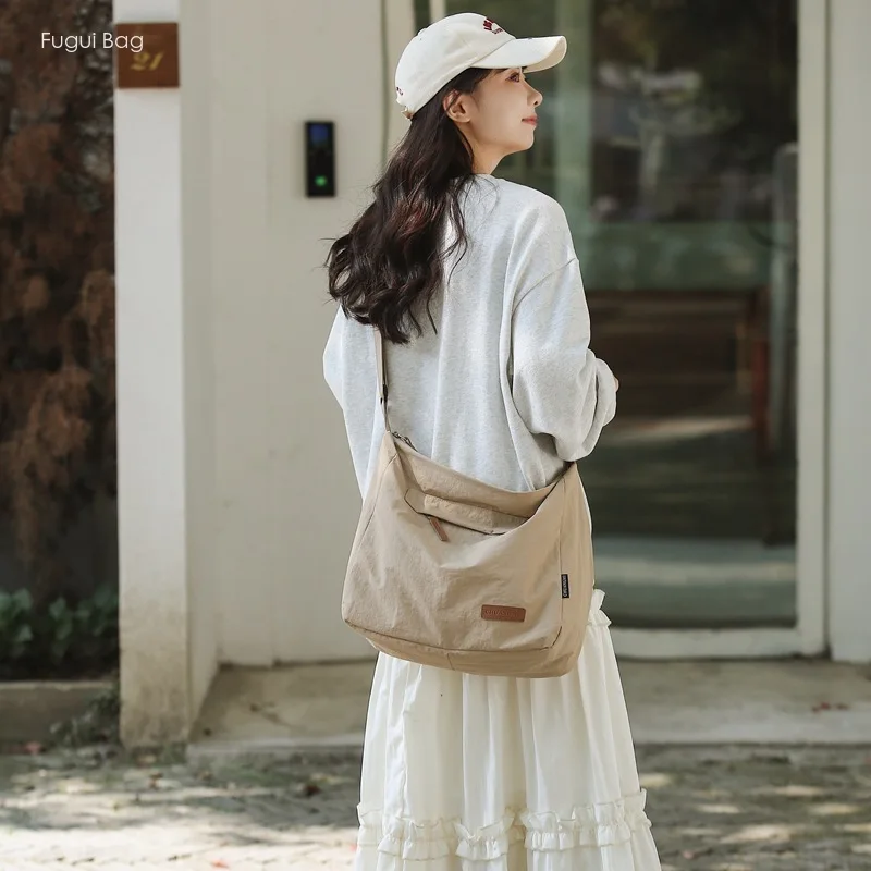 Unisex Handheld Shoulder Bag Tote Bag New Minimalist Solid Color Retro Casual Canvas Large Capacity Fashion Versatile