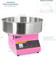 Pink 1030W Electric Commercial Cotton Candy Machine/Candy Floss Maker with Bubble Shield CANDY-KIT-1 2