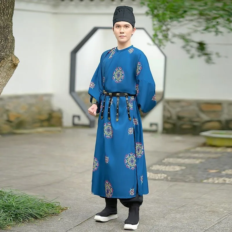 

Hanfu round Neck Gown Couple's Chivalrous Green Clothing Catwalk Photo Album Clothes Printed Short Cheongsam