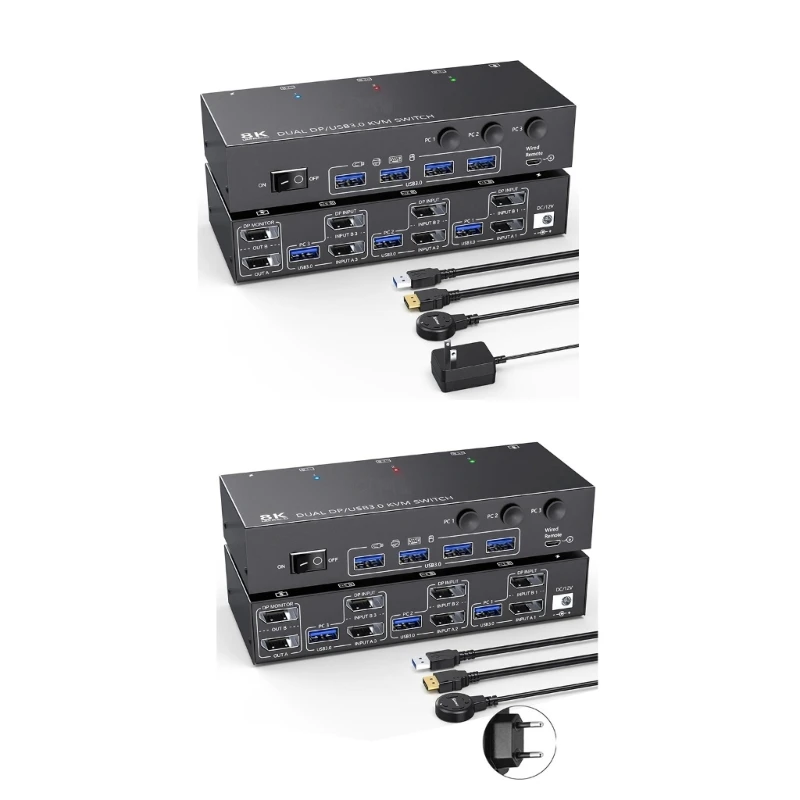 

User Friendly 8K USB3.0 Displayport KVM Switchs for Easily Device Switching