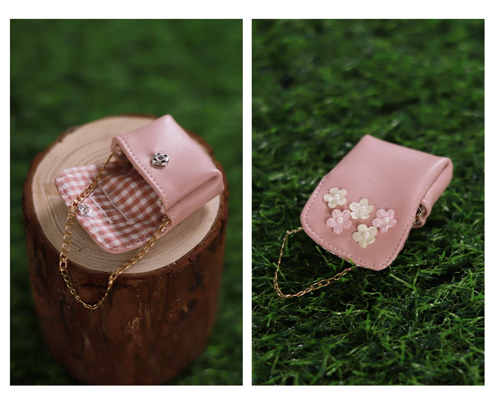 Neo Blythe Doll Pink Floral Leather Bag 6