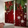2Pcs Christmas Curtains Classical Pine Tree Snowflakes Red Green Xmas Room Suitable For Living Room Bedroom Kitchen And Bathroom 4