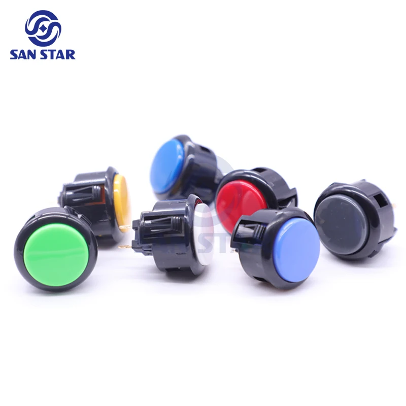 6 Pz/Lotto Originale Sanwa Obsf-30 Corpo Nero Solido Stantuffo 30Mm Pulsanti Per Pandora Arcade Mame Cabinet Machines Hitbox Stick