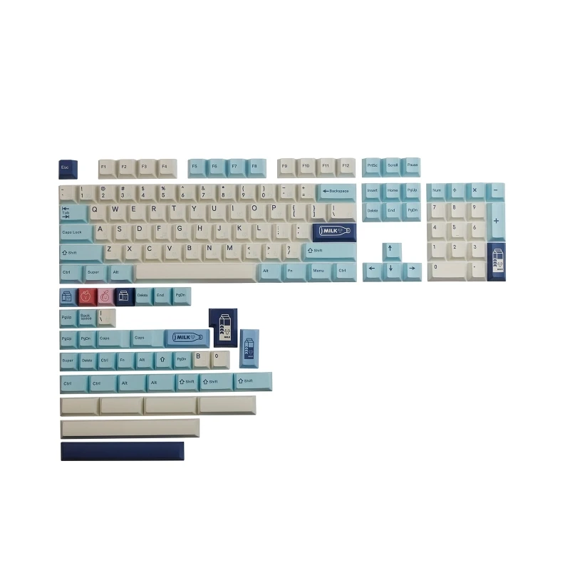 

896F Fruity Milk Keycaps Cherry Profile 143 Keys For MX Switch Gaming Mehcanical Keyboard Dye Sub for GK61/68/84/87/104/108
