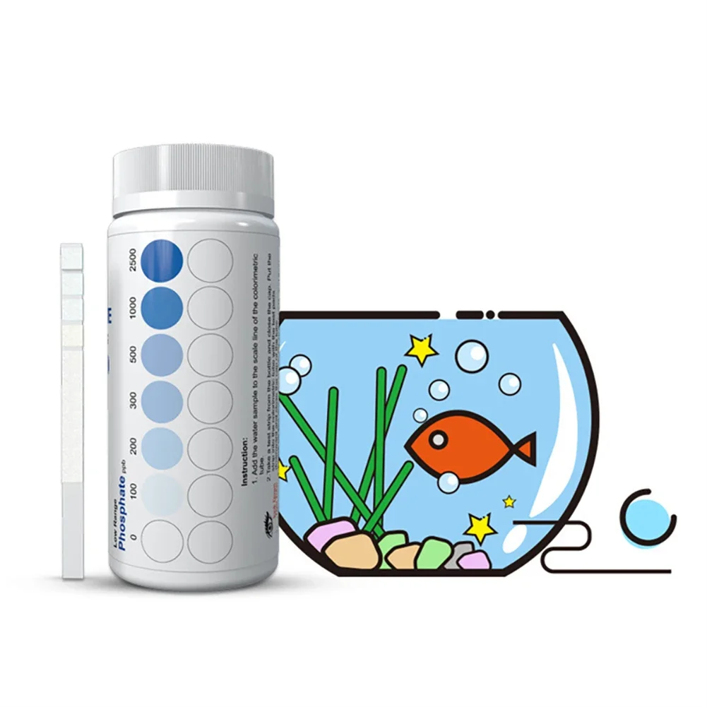 6 In 1 Fish Tank Water Quality Test PH Carbonate Hardness Chlorine Nitrite Nitrate Aquarium Water Quality Test 100 Strips