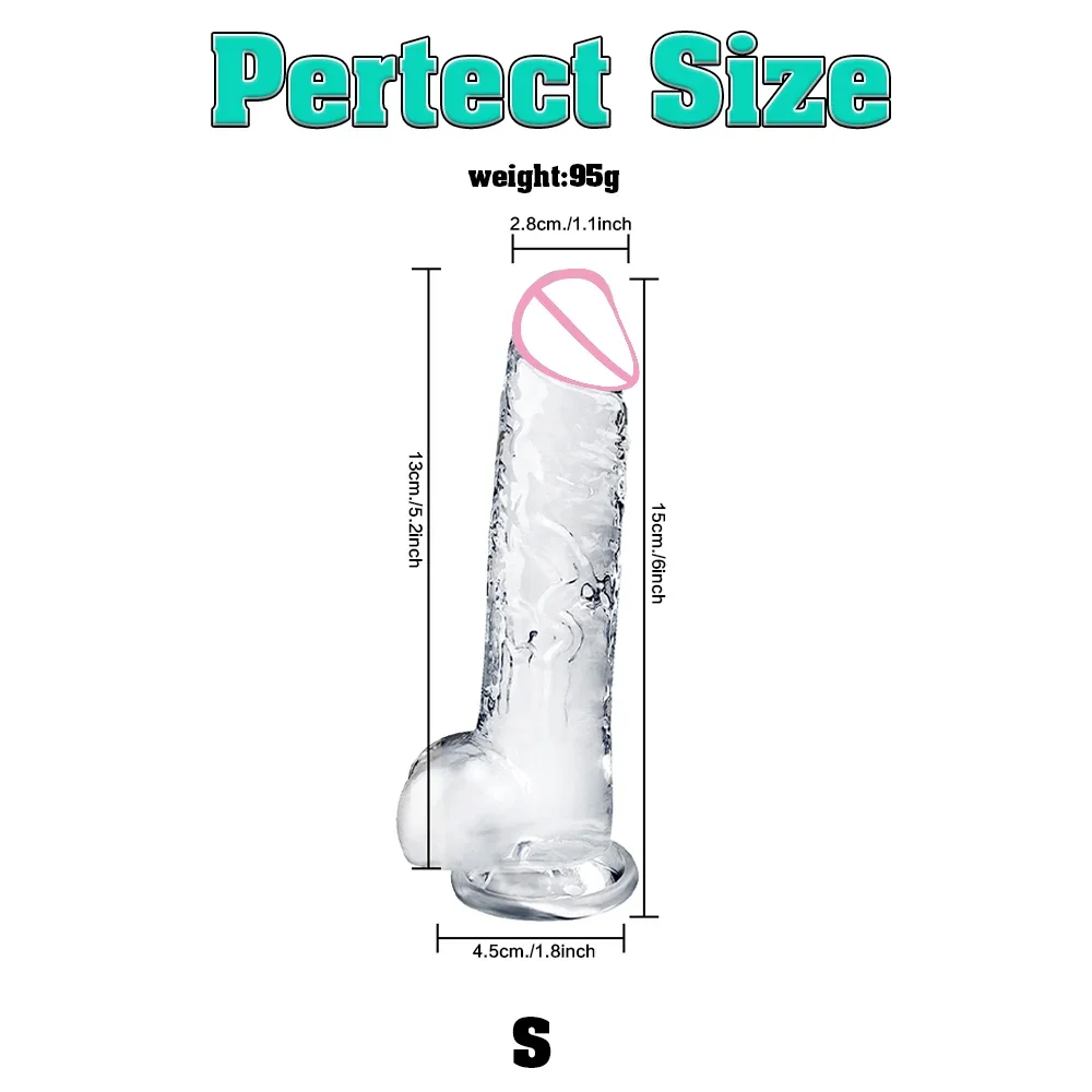 4 Size Transport Silicone Dildo Fake Dick for Women Artificial Penis with Suction Cup Female Masturbation Adult Sex Toy for 18+