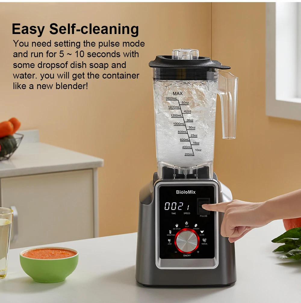 Biolomix Digital BPA FREE 2L Automatic Program Professional Commercial Blender Mixer Juicer Food Processor Ice Smoothies