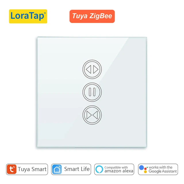 LoraTap Tuya Smart Life ZigBee 3.0 Curtain Blind Switch for Roller Shutter Electric Motor Google Assistant Alexa Voice Control