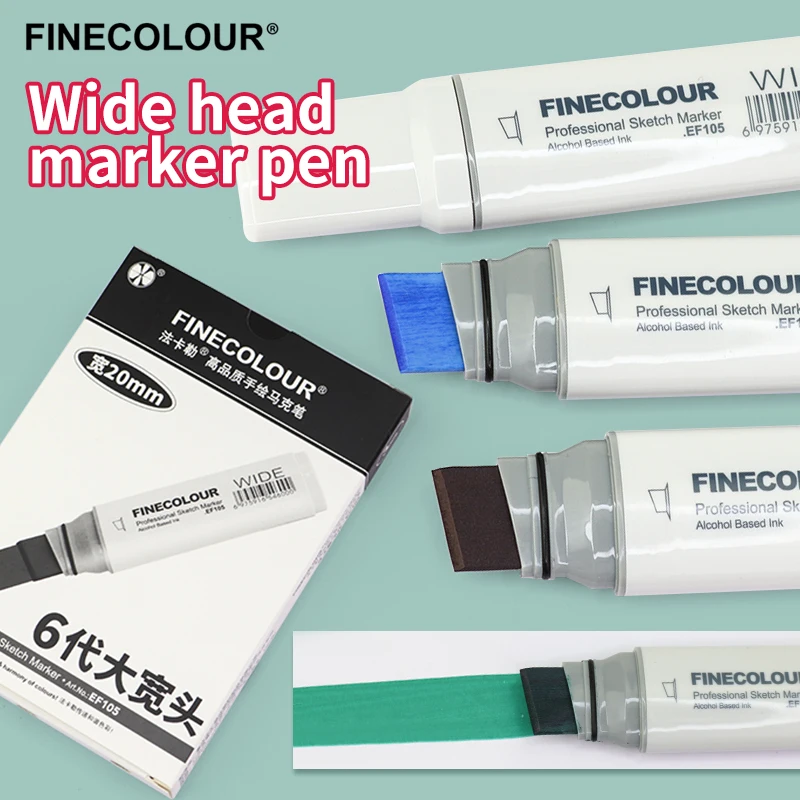 Finecolour 20mm Wide Markers Alcohol Line Sketching Markers Pen Drawing Art Marker For Large Area Painting Art Supplies 1Pcs 3