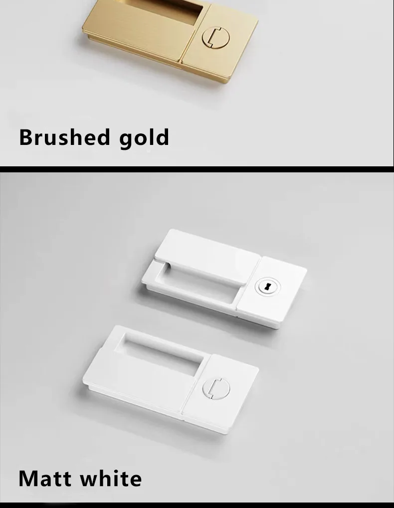 2023 New Handleless Flat Lock Modern Bedroom Magnetic Recessed Door Handle Silent Push-Pull Golden Invisible Sliding Door Lock