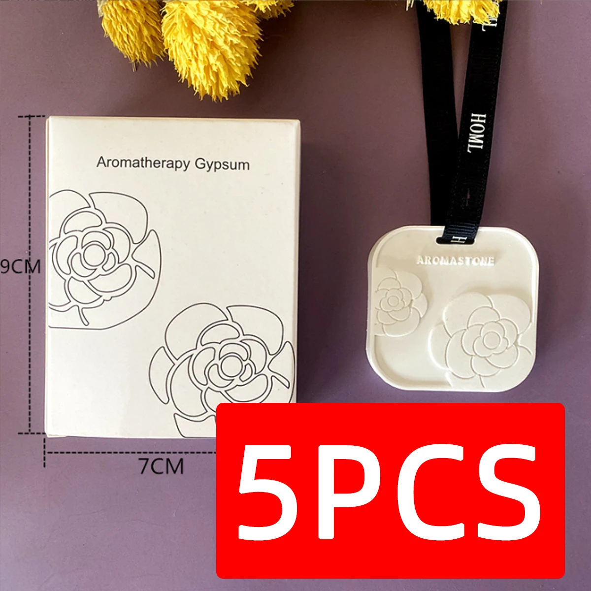 1/3/5 قطعة أقراص الجبس المعطرة الوردية للاستخدام ا...
