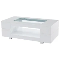 KOMHTOM table basse LED blanche avec contrôle par application Bluetooth-convient pour les fêtes bureau salon lumière d'ambiance moderne 2