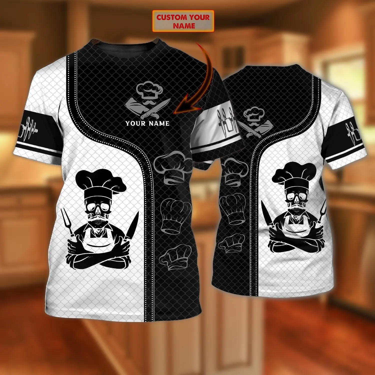 2022 heißer Verkauf Mode t hemd Chef Personalisierte Name schwarz 3D Gedruckt Herren Sommer kurzarm Unisex Casual sport T-shirt DW34 – Detail 18