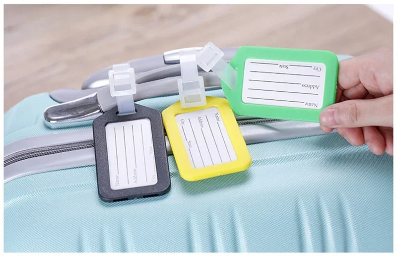 DIY 1pc Luggage Tags Suitcase Label Plastic Bag Travel Tag Name Address ID Label Baggage Holder Garment Tags Accessories