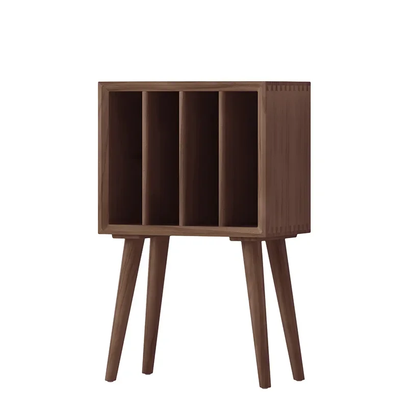 

Vinyl Storage Bookshelf Vintage Magazine Cabinet Furniture Cabinet Floor Solid Wood Bookcase Cabinet WalnutRecord