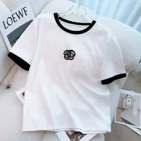 Women's Sports Short Sleeved T-shirt Crop Top And Pants 2 Two Piece Set 2025 Summer New Small Fragrant Style Clothing For Women - Image 4