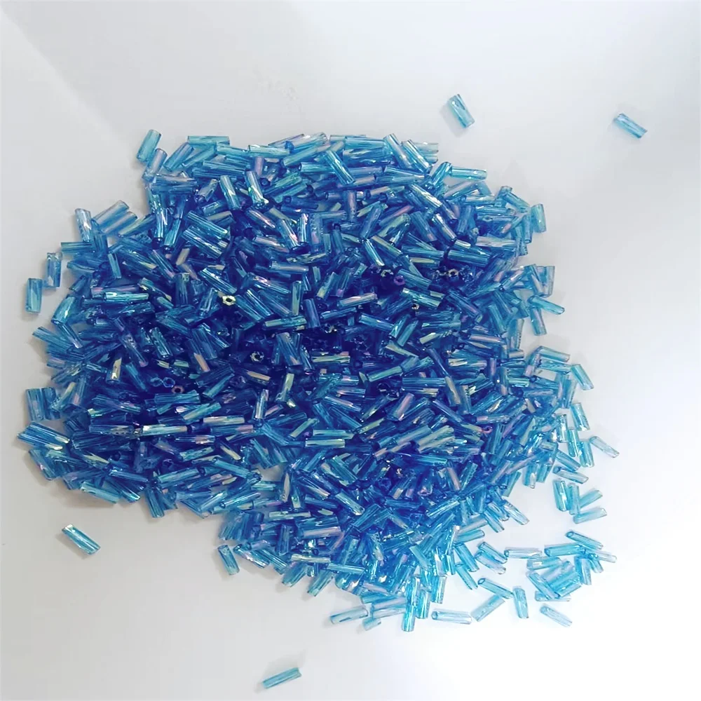 Vibrant Twisted Glass Bugle Beads for Jewelry and Garment Design (300 Pieces)