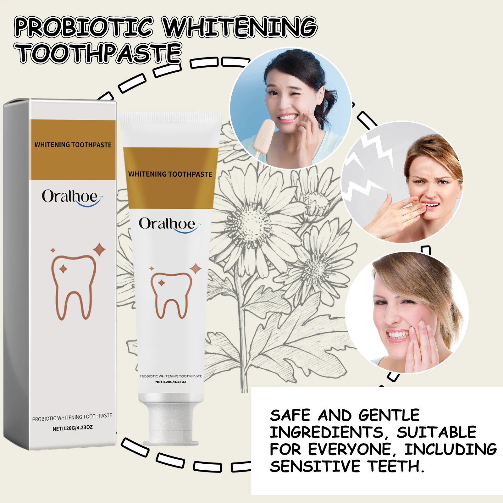 Xylitol Mint Toothpaste Teeth Yellow Stains Remover Oral Hygiene Cleaning Teeth Whitening Tool Fresh Breath Care