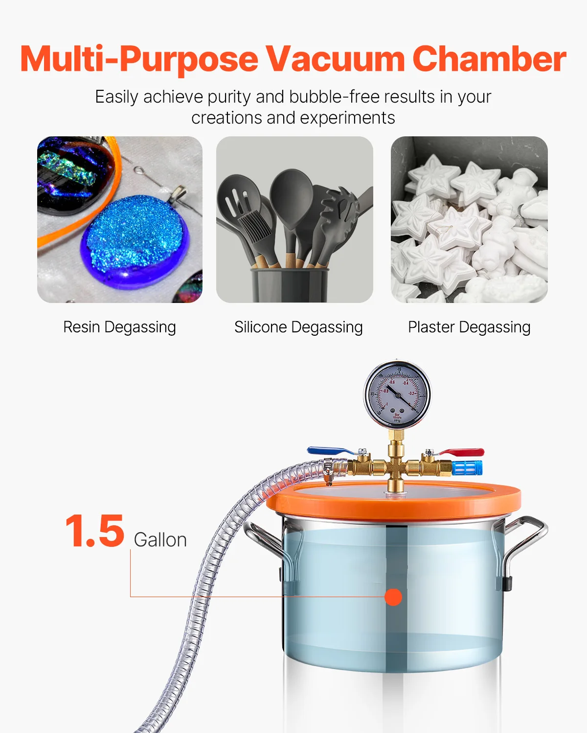 Stainless Steel Vacuum Chamber Kit for Degassing Resin