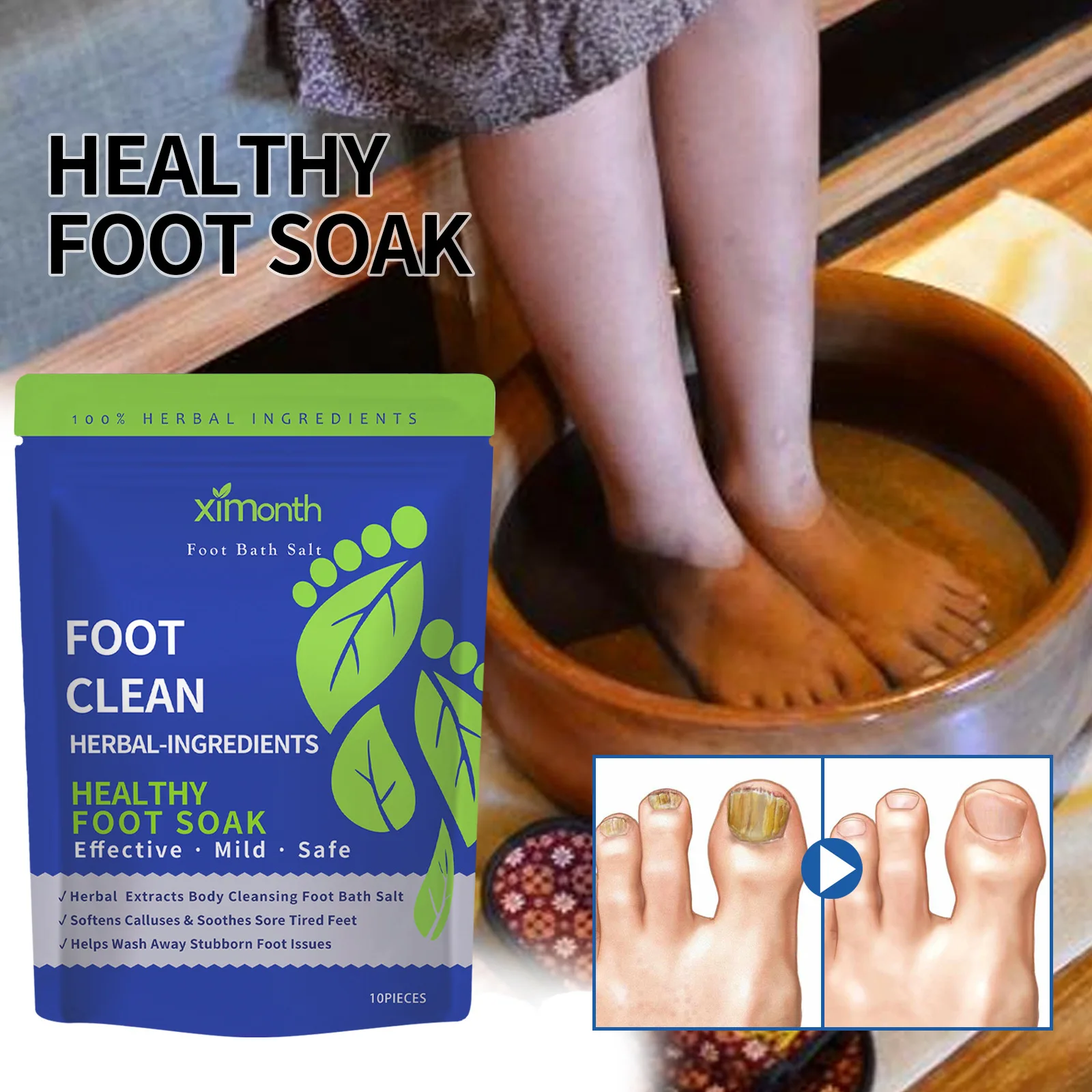Foot Soaking Salts Pedicure Foot Softening Soak Pedicure Feet Soak Spa Feet Spa Products for Softener
