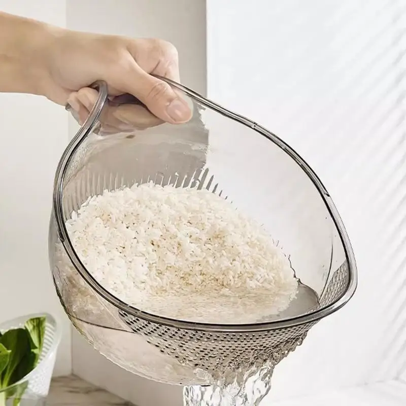 

Colander Rice Bowl Drain Basket Rice Washing Filter Beans Strainer Basket Vegetable Drainer Basket Colander Fruit Strainer