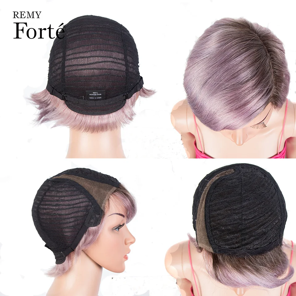 Peluca de corte Pixie para mujer, cabello humano virgen brasileño transparente, parte en T, encaje frontal, Bob corto, Rubio 613, 13x5x2