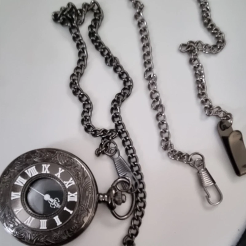 Bronze/Black/Gold/Silver Slice Buckle Pocket Chain for Watch Jewelry Sheet Buckle Accessories Pocket Watch Chains